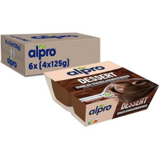 Alpro Soya Dessert Dark Chocolate Fine Tart - Soy Based - Vegan and Naturally Lactose Free - Rich in Calcium and Vitamins - 6 x (4 x 125) g