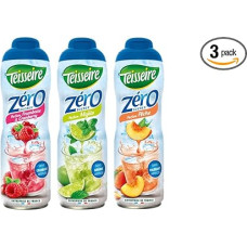 3 Sugar-Free Syrups Raspberry / Cranberry Mojito Peach 3 x 0.6 L