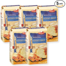 BIELMEIER KÜCHENMEISTER duonos kepimo mišinys, saldi duona, 5 x 500 g, duonos kepimo mišiniai duonos kepimo mašinai ir orkaitei, lengva kepti duoną su kepimo mišiniu