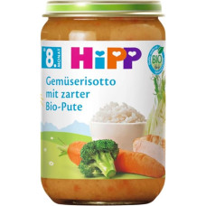 HiPP Organic Menus from 8 Months Vegetable Risotto with Delicate Organic Turkey, 220 g, Pack of 6 (6 x 220 g)
