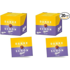 Milka Small Thank You 10 x 110g Milk Cream Chocolates Wrapped in Alpine Milk (Pack of 2)