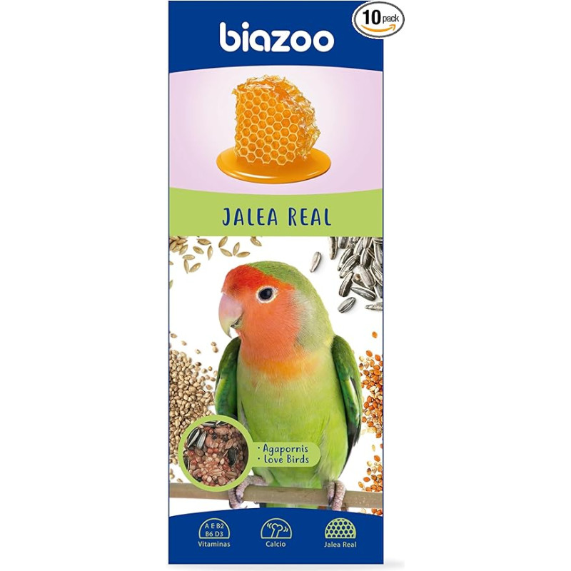 Biozoo Packung mit 10 Schachteln – Gelee-Riegel für Agapornis