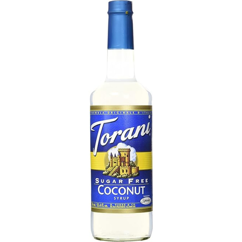 Torani - Coconut Syrup without Sugar (750 ml), Sugar-Free Drink & Coffee Syrup with Natural Flavours