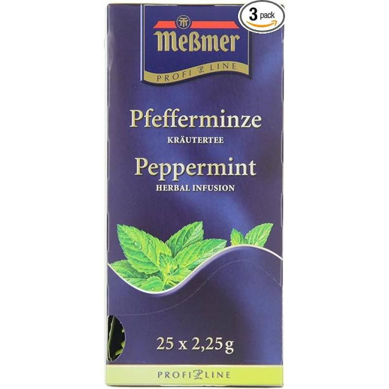 Meßmer ProfiLine Peppermint 25 x 2.25 g Pack of 3 x 56 g