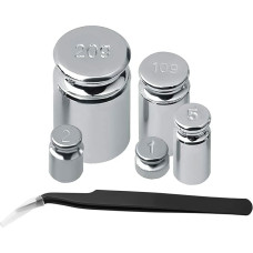 Weddecor 1g 2g 2g 5g 10g 20g Antikorozinis veidrodinis poliruotas kalibravimo įrankis skaitmeninėms svarstyklėms ir 1 vnt. kalibravimo svorio pincetas sidabrinis