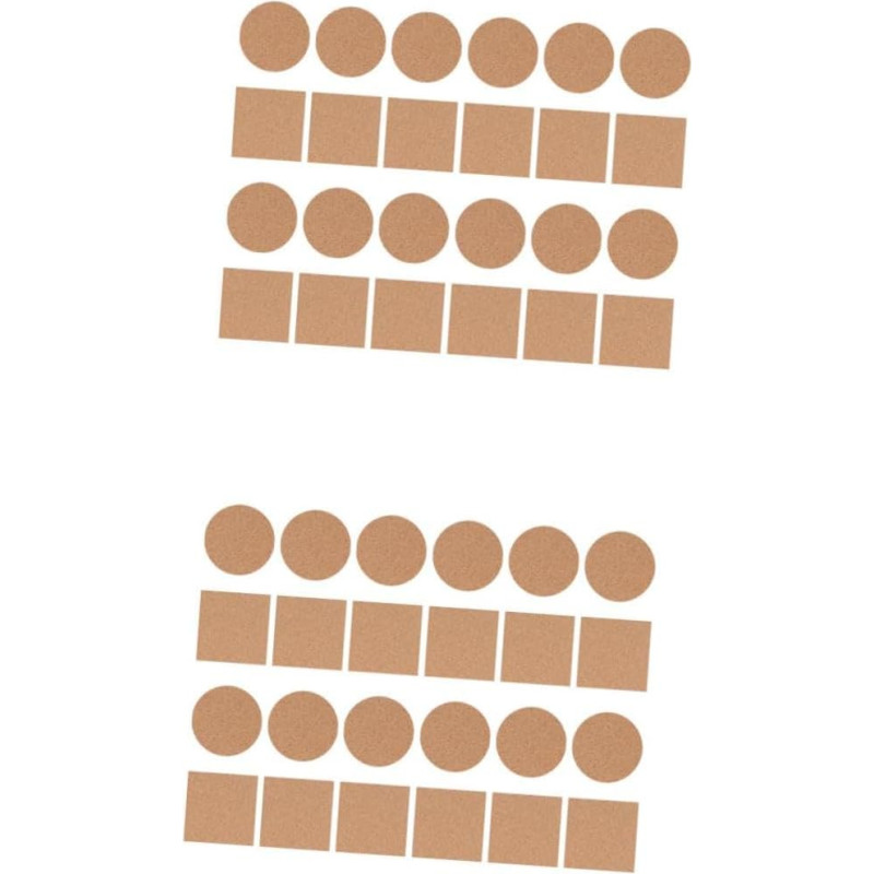 DIYEAH 2 Sätze Korkmatte Mit Selbstklebender Rückseite Selbstklebende Korkpads Korkuntersetzer Selber Machen Korkmatten Selbstklebende Matten Kork-Pads Korkplatte Holz 24 Stück * 2