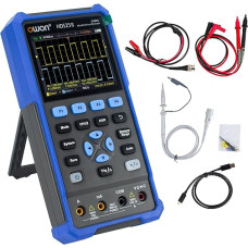 OWON rankinis oscilografas Skaitmeninis daugiafunkcinis oscilografas Multimetras 20000 skaitmenų Nešiojamas 3 in 1 universalus testeris su 3,5 colių LCD ekranu 2 kanalai 25 MHz dažnių juostos plotis HDS25S