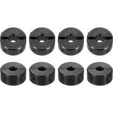 sourcing map 8 Stück doppelt geteilte Schaftmanschette für 3/16-Zoll-Schaft, zweiteiliger Klemmkragen, 5/8 Zoll Außendurchmesser, 5/16 Zoll Breite, Schwarzoxid-Stahlschlossklemme, Stellschrauben-Stil