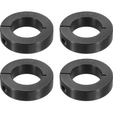 sourcing map 4 Stück einteilige Klemmmanschette mit einzelner geteilter Schaft, 1-3/16 Zoll Bohrung, einteiliger Klemmkragen, 6,4 cm Außendurchmesser, 1,27 cm Dicke, schwarzes Oxidstahl-Set,