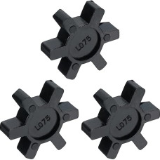 sourcing map 3 Stück L075 Backenkupplungseinsatz, flexible solide NBR-Gummi-Backenkupplung, Mitteleinsätze für L-Backenkupplung, L-Backenkupplungs-Set, Schwarz