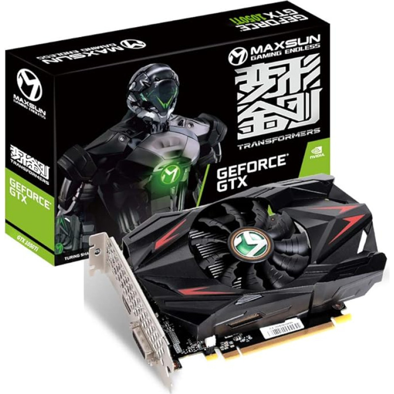 MAXSUN Geforce GTX 1050 Ti 4GB GDDR5 128 Bit Video Gaming Graphics Card GPU for Mini ITX Gaming PC, DisplayPort, HDMI, DVI-D, Single Fan Cooling System