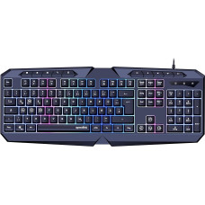 Speedlink LUDICIUM RGB Rainbow Gaming Keyboard - RGB Gaming Keyboard with Cable, German Layout QWERTZ, Windows Key Lock, WASD Switch, 10 Multimedia Keys, Wired, Black