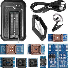 APKLVSR Universal USB Programmer, T48 Mini Pro Programmer with 10 Adapters, SOP8 to DIP8, for SPI/Nor/NAND Flash/EMMC/IC Tester eprom Programmer with ICSP Port