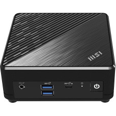MSI Cubi N ADL-006DE Mini PC, Intel Processor N200, 4GB DDR4, 128GB M.2 SSD, 1x USB 3.2 Gen 2 Type C (DisplayPort Alternate), HDMI 2.0 & DP 1.4, WLAN AC 9462, Bluetooth 5, Windows 11 Pro, Black