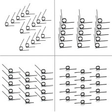 RSRSR Torsionsfeder aus Edelstahl, Metallfedern, 60 Stück, 304 Edelstahl, 1,2 mm Winkel, 180/120/90/60 Grad, Torsionsfeder, V-förmige Feder, Torsionsfeder-Set, Verschiedene Metallfedern