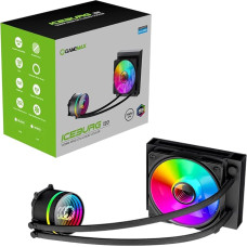 GameMax Iceburg 120mm ARGB CPU Liquid Cooler, AIO Cooler, 120mm CPU Water Cooler for Intel & AMD, 1 x 120mm ARGB Infinity PWM Fan, 800 to 2000 RPM & Infinity Mirror Rotating Cap,