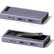 Hagibis USB C Hub with M.2 SSD Enclosure, Magnetic Cover, Easy Disassembly, External Hard Drive Enclosure with 10Gbps USB3.1, USB C for MacBook Pro, iPhone 15 Pro Max, Mac Mini, Laptop, PC