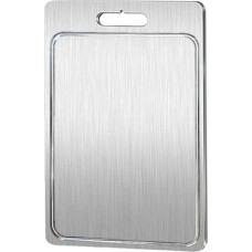 Nerūdijančio plieno pjaustymo lenta, 25/34/39 cm, pjaustymo lenta su sulčių grioveliu, nerūdijančio plieno pjaustymo lenta, dvipusė virtuvės pjaustymo lenta, lengvai valoma (39 x 28 cm)