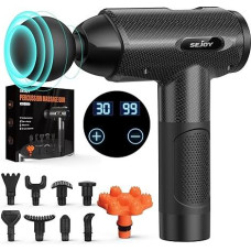 Massage Gun with 10 Massage Heads USB Charge, 30 Speed Handheld Device for Deep Tissue Massage, Percussion Massager for Pain Relief, Quiet Muscle Massage, for Men & Women