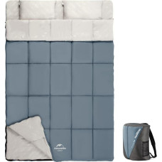 Naturehike Double Sac de Couchage Avec 2 Oreillers, Sac de Couchage Rectangulaire Camping Pour 2 Personnes Détachable Comfortable Pour Tentes Camion Randonnée Extérieur Intérieur, 215 x 145 cm