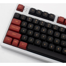 Dvigubo šūvio klavišų dangteliai 150 klavišų MSA profilio ISO/ANSI išdėstymo raudonos ir juodos spalvų klavišų dangtelių rinkinys, skirtas Cherry MX jungikliams, mechaninei žaidimų klaviatūrai