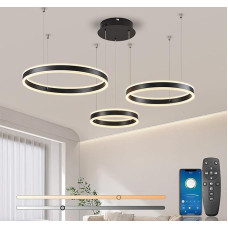 SUCIKORIO LED Pendant Lamp Dining Table Dimmable with Remote Control and App 88 W Modern Round LED Pendant Light Dining Table 2700 K - 6500 K 5%-100% Brightness Dining Table Lamp Hanging Height