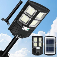Wsatn 400 W LED Solar Street Light, 6500 K Solar Lights for Outdoor Use with Motion Sensor, IP65 Waterproof Outdoor Street Light Solar with Remote Control