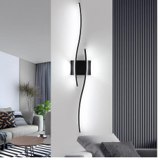 DELIPOP LED Wall Light Indoor Modern 27 W Creative Long Wall Lamp Aluminium Acrylic Wall Lighting for Living Room Bedroom Hallway Black 89 cm