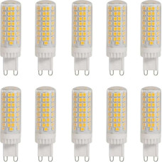 HUAMu Pack of 10 G9 LED bulbs, 10 W bulbs, replacement for 100 W halogen bulbs, warm white 3000 K, 95 LED chips, 360° beam angle, 1000 lm, AC 220 V-240 V