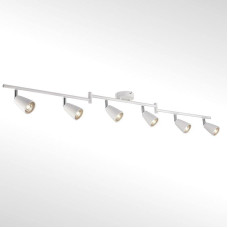 LED lubinis šviestuvas 6 lempučių lubinis prožektorius LED Sopt lempa Pasukamas prožektorius Baltas sieninis šviestuvas su 3 W GU10 šiltos baltos spalvos