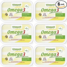 Vitaquell Omega 3 Plant Margarine (6 x 250g) with Essential Fatty Acids and DHA