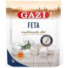 Gazi Greek Feta - 3 x 150 g Vacuum - Sheep Cheese Sheep Cheese Sheep Cheese Sheep Cheese Greece 43% Fat i.Tr Microbial Lab Vegetarian Gluten Free Halal with Salad Börek