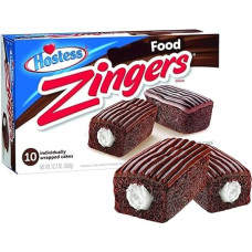 Hostess Zingers - Iced Chocolate Cake with Creamy Filling - Pack of 10 in 360 g Pack