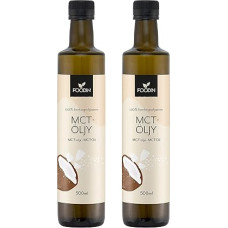 FOODIN MCT Oil 1000 ml (2 x 500 ml) Made from 100% Coconut Oil, Medium-Chain Triglyceride (MCT) Oil, Made from Produced Coconut, 100% Gluten-Free and Vegan, Ideal for Ketogenic Diet