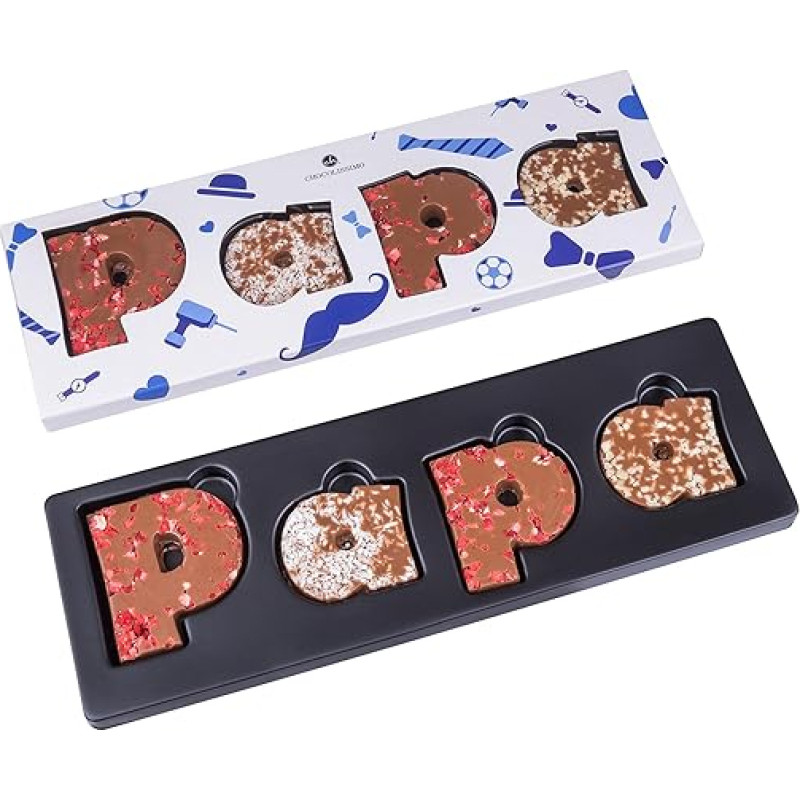 CHOCOLISSIMO - Dad Gift - Chocolate Gift for Dad - for Father's Day, Birthday, Christmas - Letters Made of Milk Chocolate - Sweet Birthday Gift, Thank You Gift Idea