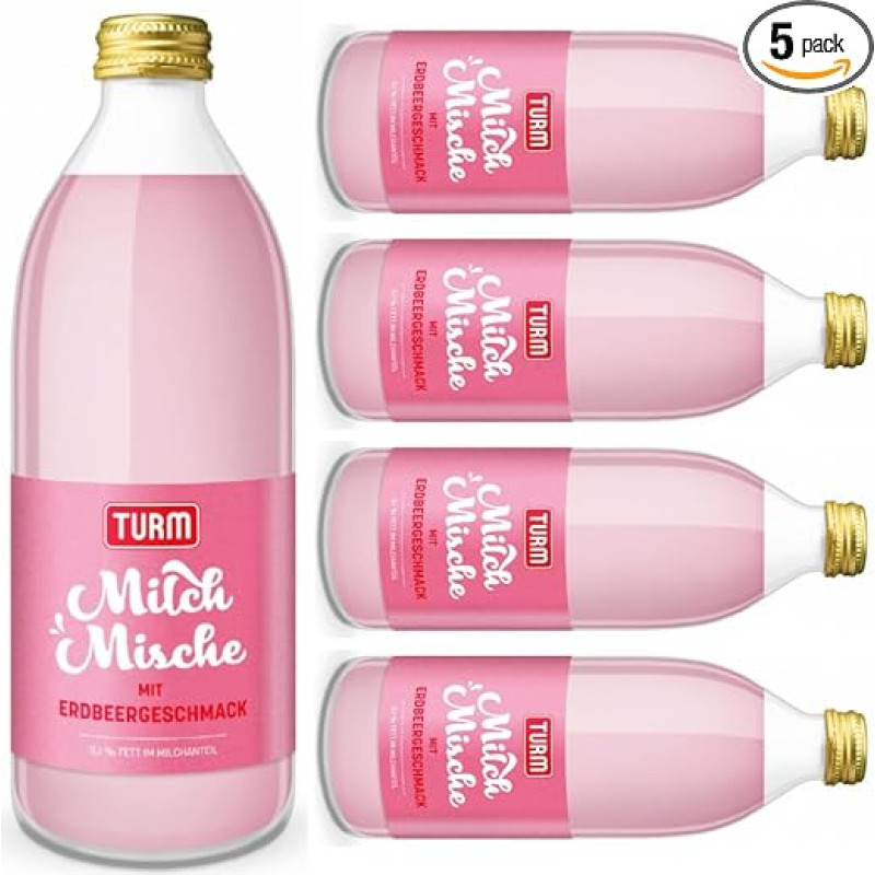 Turn Milk Mixing Drink with Strawberry Flavour 500 ml x 5 Pieces