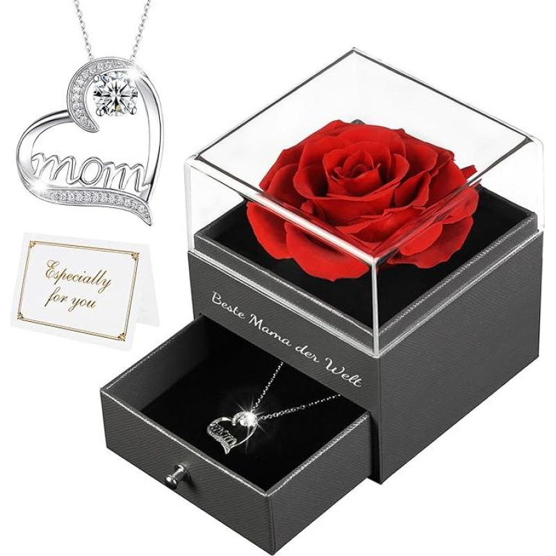 Motinos dienos dovana, Amžinoji rožė dovanos mamai Dovana, Motinos diena, rankų darbo tikros rožės su Splitter karoliai, Motinos dienos dovanos mamai, gimtadienio jubiliejaus dovanos moterims, mama, močiutė