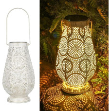 Metal Solar Lanterns for Outdoors, LED Solar Lantern for Outdoor Use, IP65 Waterproof, Oriental Solar Lights for Outdoor, Garden, Outdoor, Hanging for Balcony, Patio, Walkway, Patio