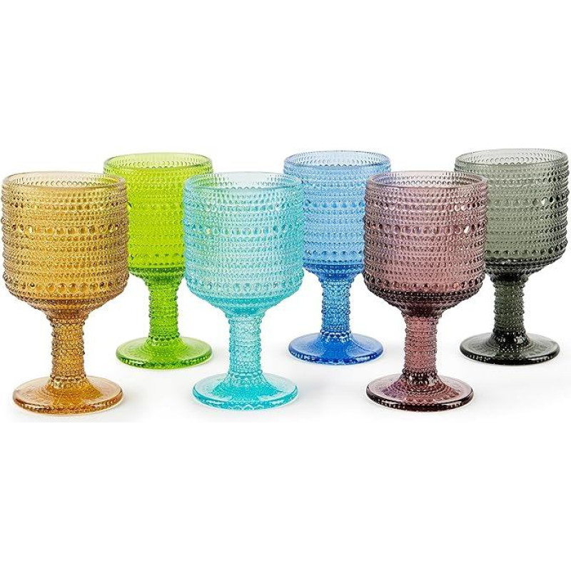 Excelsa Aurora Set of 6 Stemware Coloured Glass 300ml Handcrafted