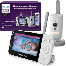 PHILIPS Avent Connected Videophone with Wi-Fi, High Quality HD Camera, Infrared Night Vision Function, Scream Detection, Intercom Function, 12 Hours Screen Life in Eco Mode, Model SCD951/26