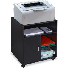 Relaxdays Rolling Container with 5 Compartments & Door, Office & Home Office, with Wheels, Office Cabinet, HBT 66.5 x 60 x 50 cm, Black