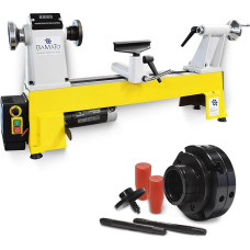 BAMATO WL-460V_SET1 Medienos tekinimo staklės, įskaitant su 4 dantračių laikikliu 550 W galia M33 sriegio priedas MK2 kūgis 153 mm galo aukštis Tekinimo staklės medienos dirbtuvėms