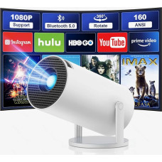 Dygsniuotas šiaurinis projektorius, 4K Full HD 1080P mini projektorius, 180° pasukimo kampu vaizdo projektorius Palaiko 2,4/5G dvigubą 