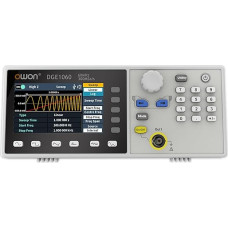 DGE1060 OWON vieno kanalo bangų formų generatorius 60 MHz dažnio išėjimas 300 MSa/s diskretizavimo dažnis Arbitražo funkcijos siųstuvas 14 bitų vertikalioji skiriamoji geba su 3,6 colių TFT LCD ekranu (60 MHz/1CH)