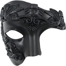 OIDEA Herren Venezianische Maske Halbmaske: punk Kostüm Maskerade griechische Steampunk Leicht angenehm Kostüm Maske für Maskenball Maskerade Phantom der Oper Gold Bronze Silber Schwarz