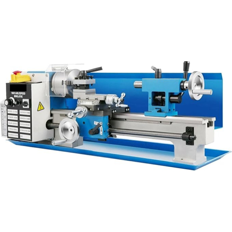 7 x 14 inch Mini Metal Driver Benchtop Precision 550 W Variable Speed 0-250 0prm 2 1 mm Spindle Hole for Turning Drill Thread for Beginners and DIY Enthusiasts (Metal Gear Lathe)