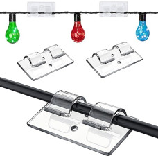 Outdoor Lighting Hooks Self Adhesive with Upgraded Adhesive Pad 18 Pack Strong Waterproof Self Adhesive Cable Clips