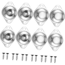 MUCKLILY 4 Sätze Universalrad Edelstahlstrohlme Fußkreisel Fussläufer Lagerrad Transferkugellager Kugelrollen Rollen Und Räder Lenkrollen Rolle Rollenlager Rostfreier Stahl 8 Stück * 4