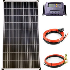 solartronics Pilnas rinkinys 1 x 140 W Poly saulės modulis 10 A įkrovimo valdiklis Geltonas saulės kabelis Fotovoltinė salos sistema