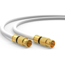 Palydovinis koaksialinis palydovinės skaitmeninės televizijos 5 krypčių kabelis 135 dB F jungtis paauksuotas antenos kabelis A+ klasės Ultra HD 4K 3D 15 m